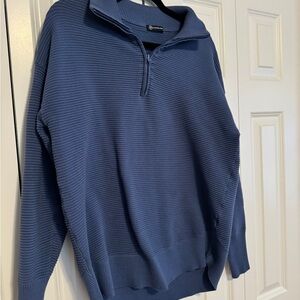 Women's Blue Zip-Up Sweater